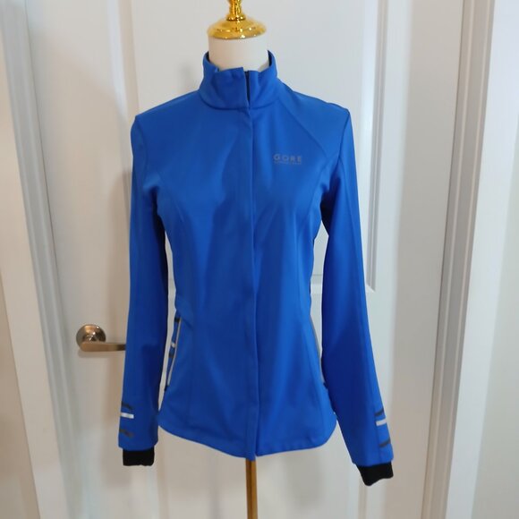 GORE Wind Stopper Softshell Jacket Women's Size S Blue Running Wear Polyester - Picture 2 of 7